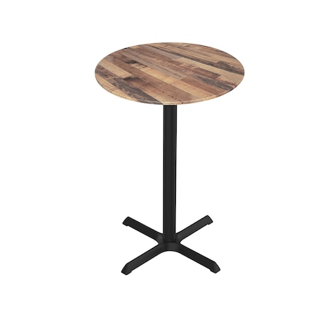 42 Tall OD211 Black Table Base W30x30 Foot And 32 Diameter Rustic Top,IndoorOutdoor